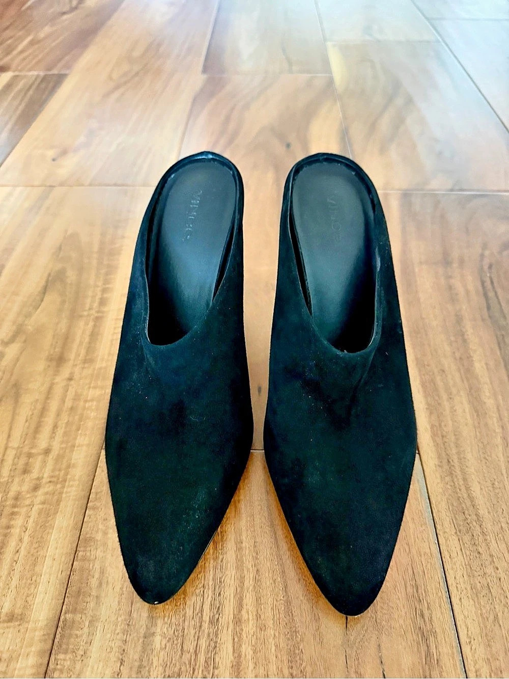 Vince Pointed Toe Mules in Black Size 8.5M